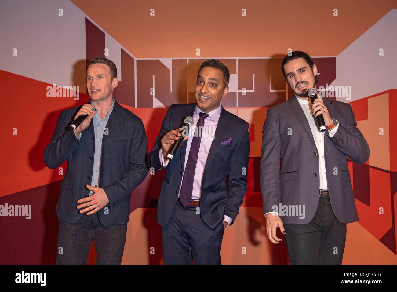 Claybourne Elder, Manu Narayan and Bobby Conte cast members of Company ...