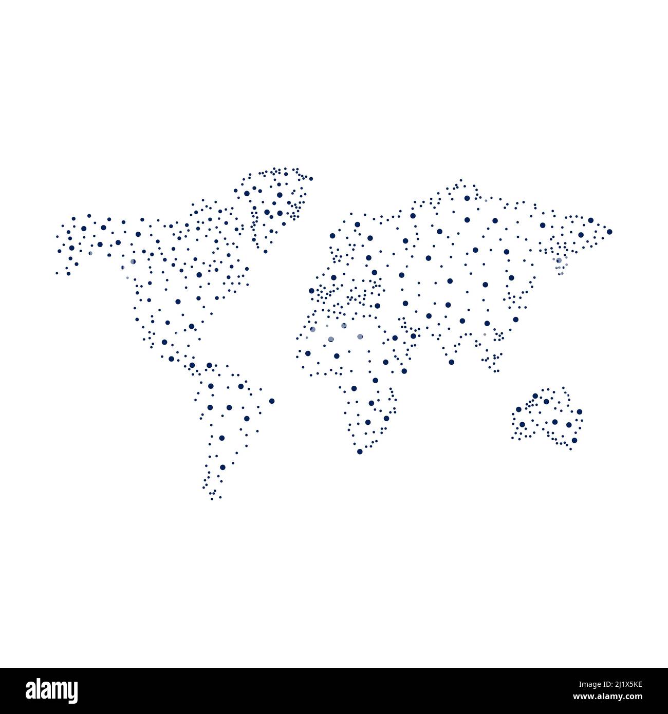 World map with connected triangular shapes. Continuous Earth line drawing symbol. Stock Vector