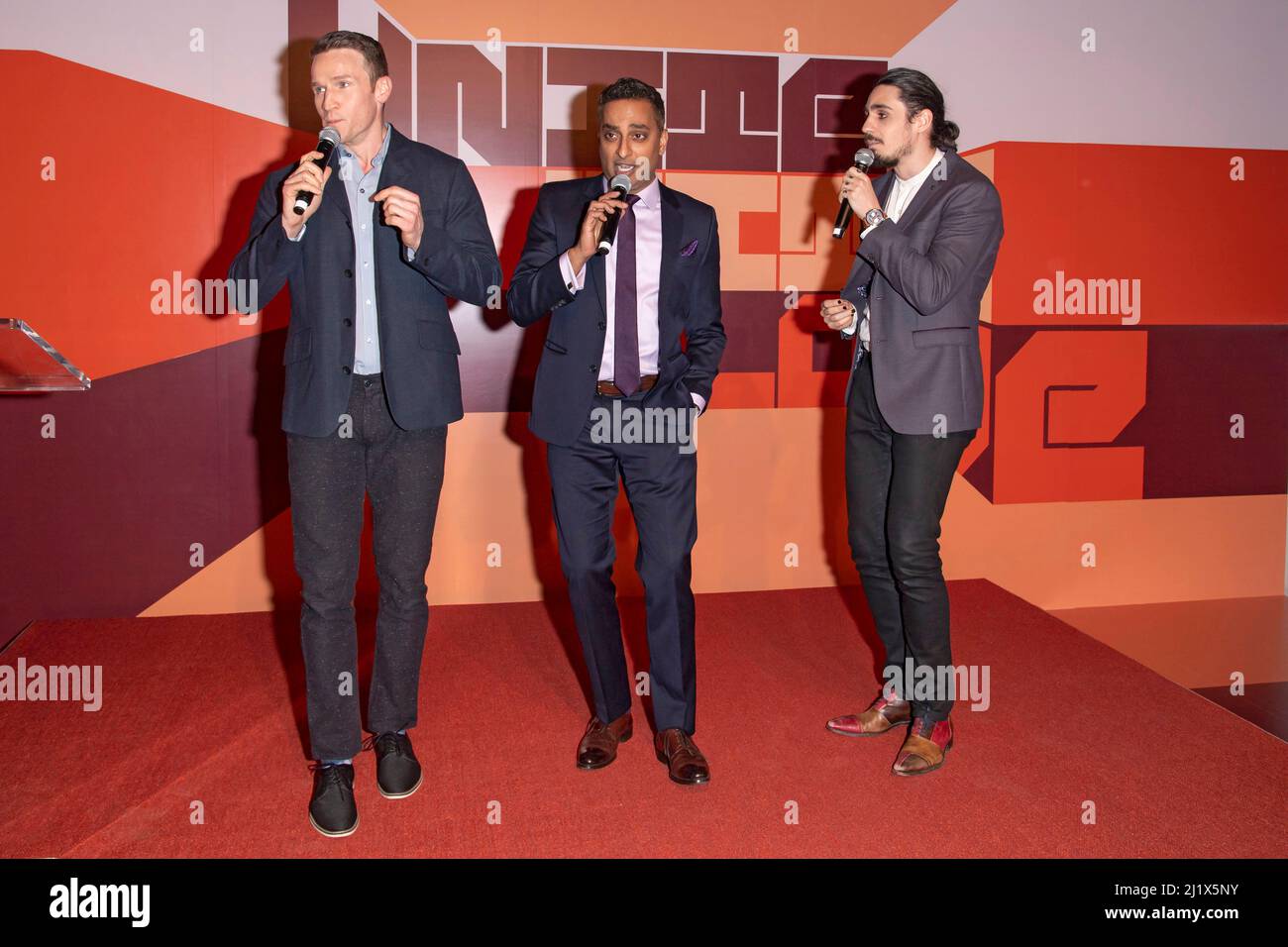 Claybourne Elder, Manu Narayan and Bobby Conte cast members of Company ...