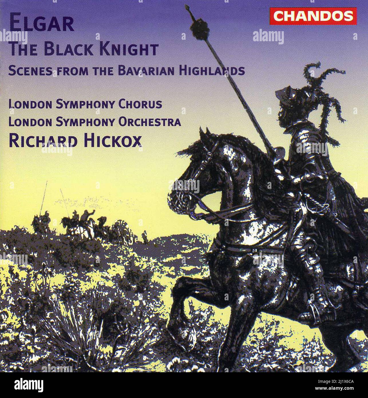 CD album cover. 'The Black Knight'. Edward Elgar. London Symphony Orchestra and Chorus. Richard Hickox. Stock Photo