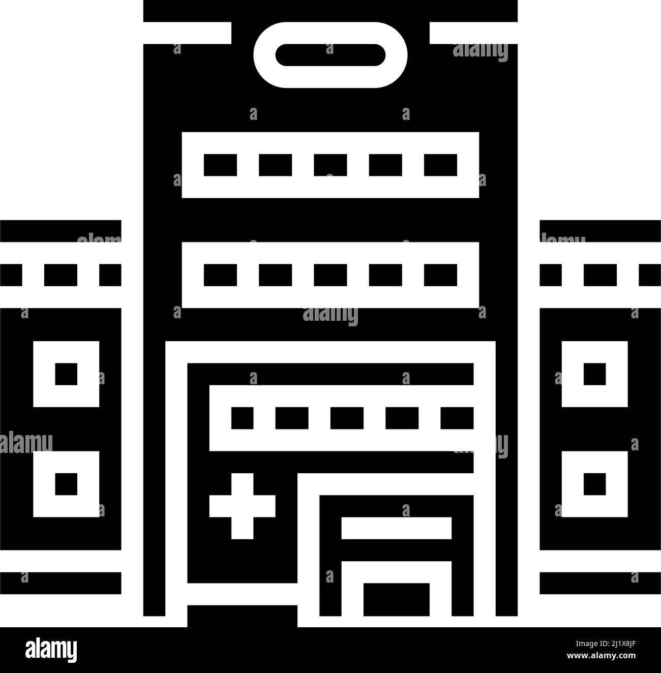 hospital building glyph icon vector illustration Stock Vector Image ...
