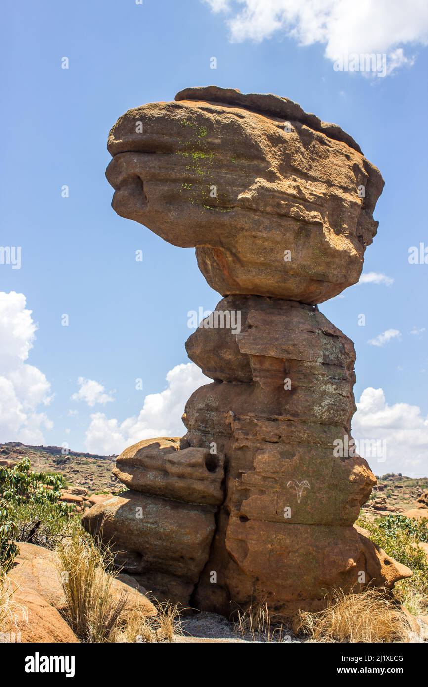 A tall rock pillar, composed of quartzite, in the Magaliesberg