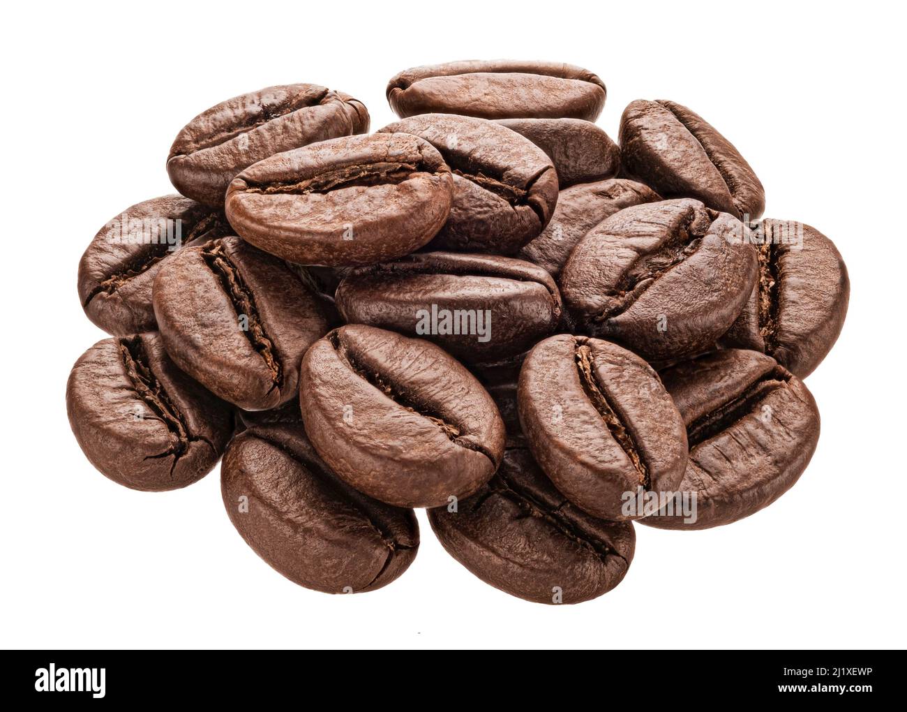 Roasted coffee beans isolated on white background Stock Photo - Alamy