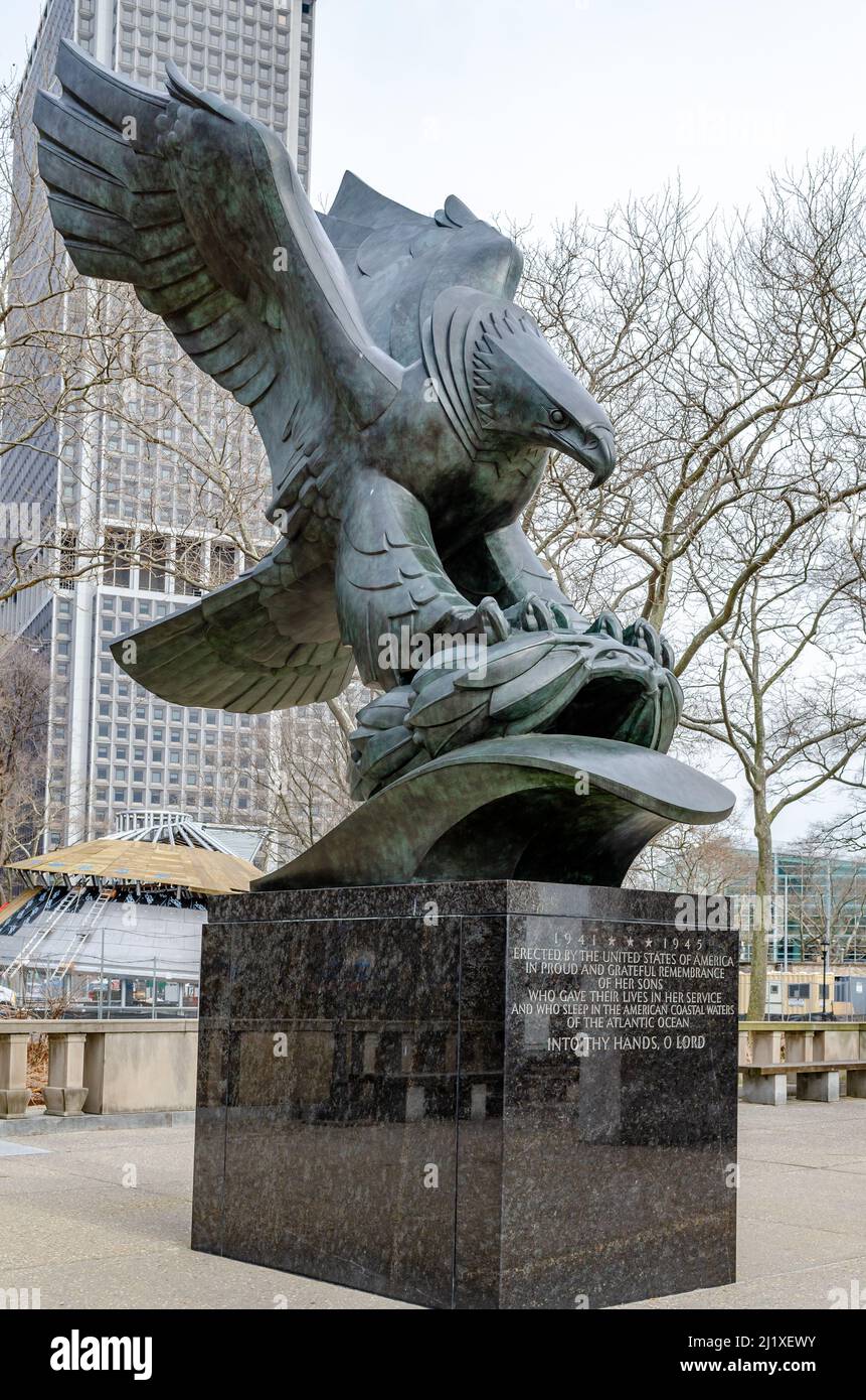 American Eagle Statue, Battery Park, Manhattan, New York City, low
