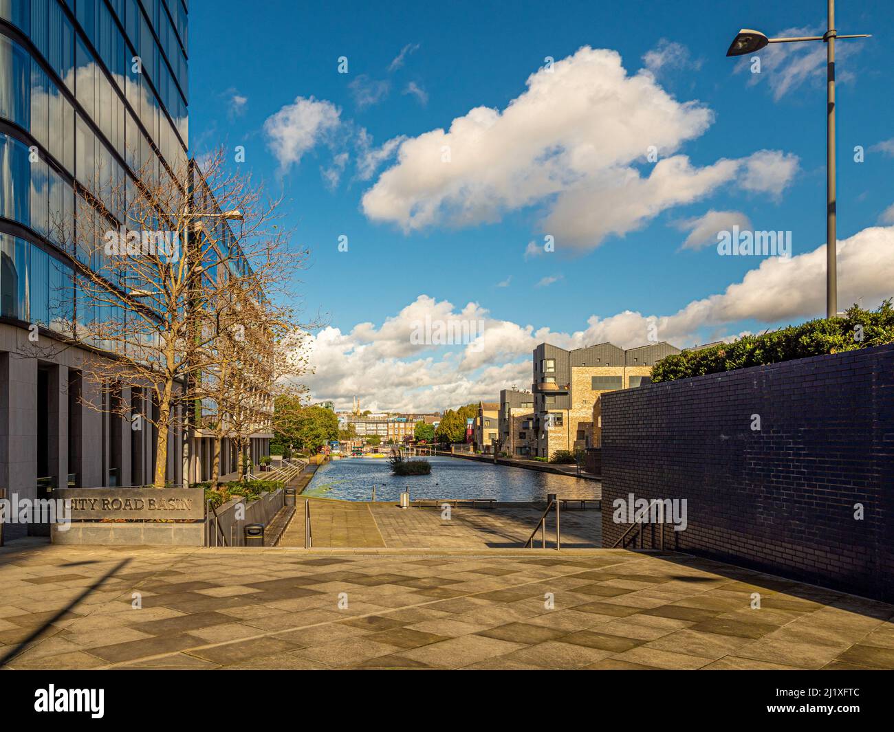 City Road Basin with the Habitat floating garden in the centre and the