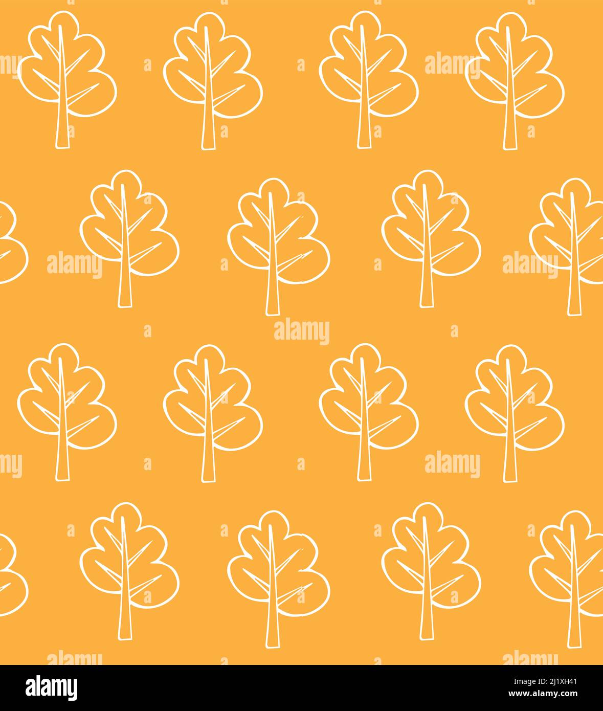 Vector seamless pattern of hand drawn sketch doodle fall trees isolated ...