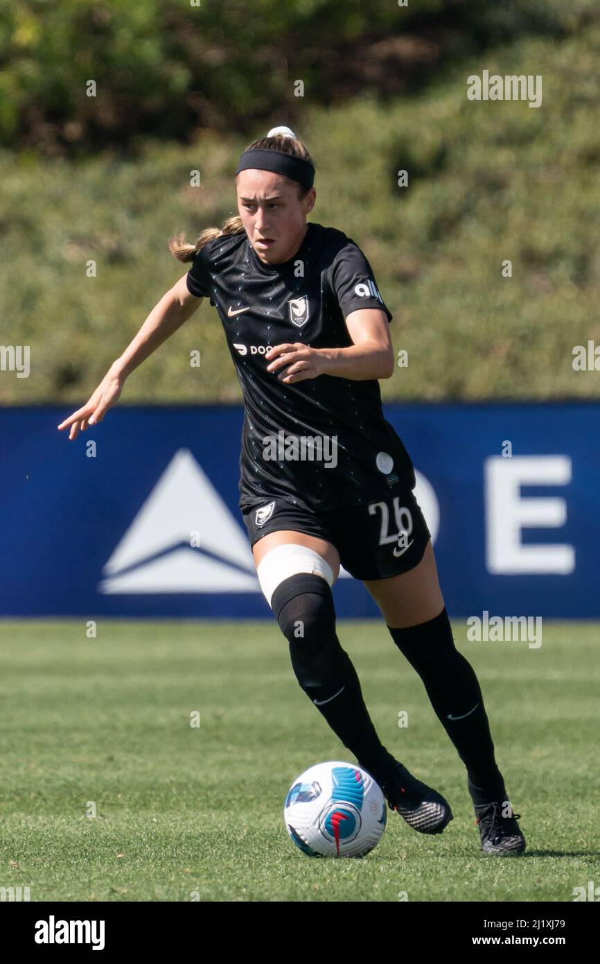 Angel City Fc Midfielder Hope Breslin 26 During A Nwsl Match Against The Ol Reign Saturday March 26 22 At The Titan Stadium In Fullerton Ca The Reign Defeated Angel City 3 1