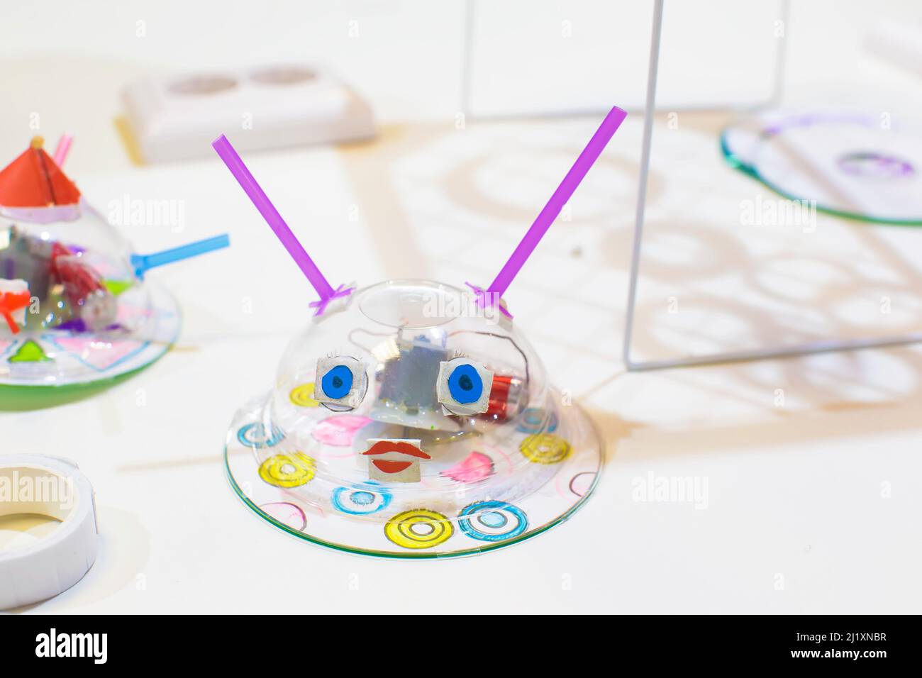 Homemade robot made from leftover plastic. Cooperative ideas for ...