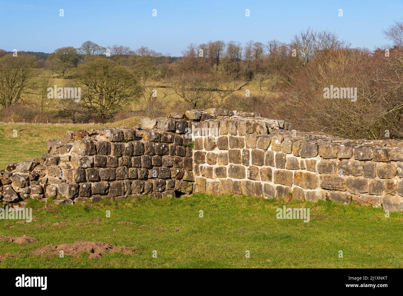 Ruins of Harrow's Scar, Milecastle 49 on Hadrian's Wall, in Northern