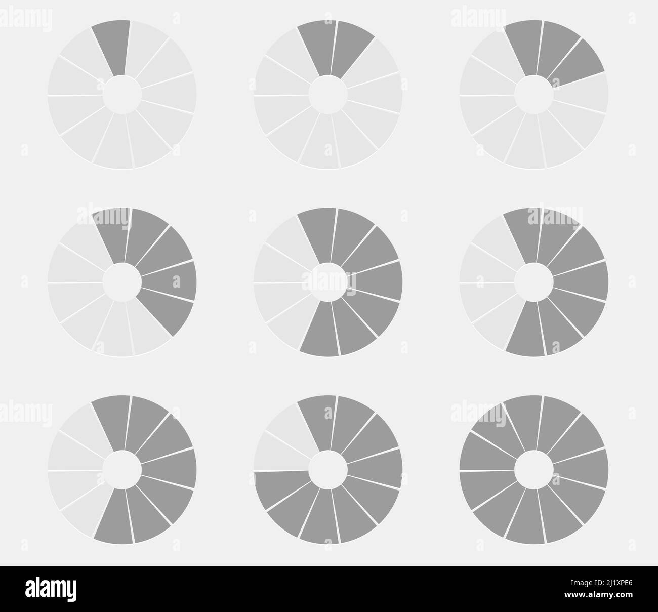 Preloader, circular loading bar. Pie chart, pie graph. Vector template ...
