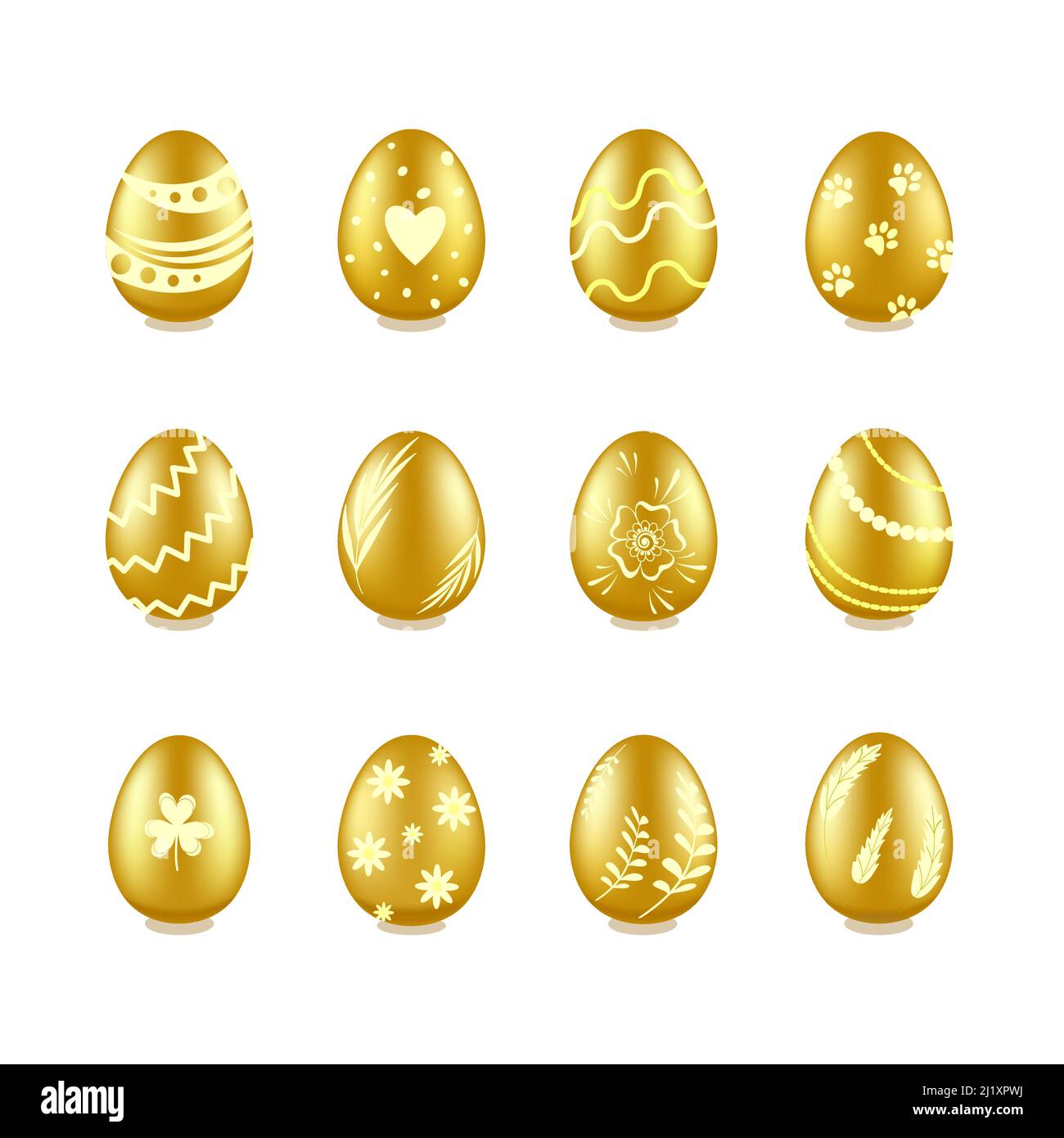 Golden Easter Eggs PNG Images