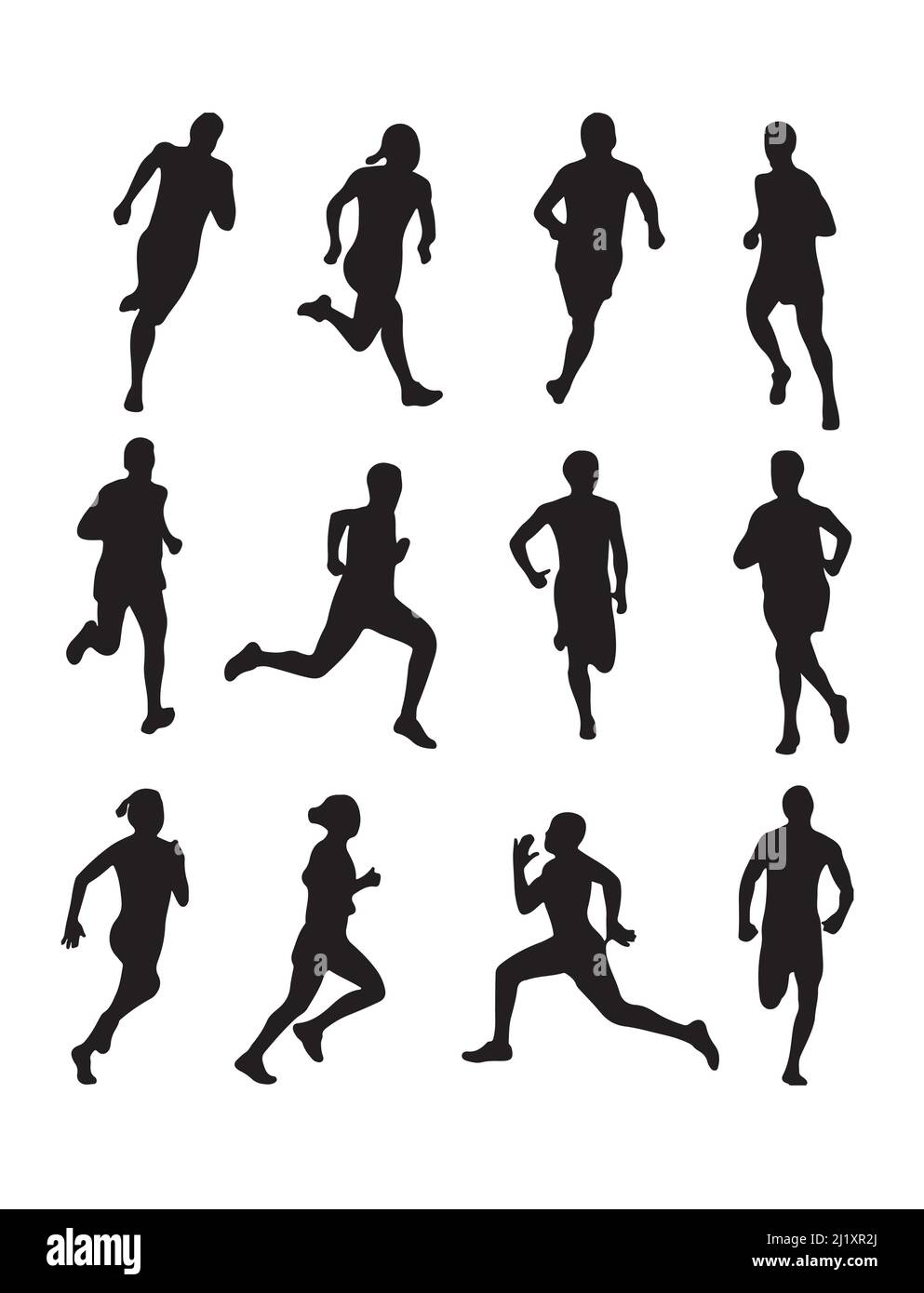 Silhouettes running people hi-res stock photography and images - Alamy