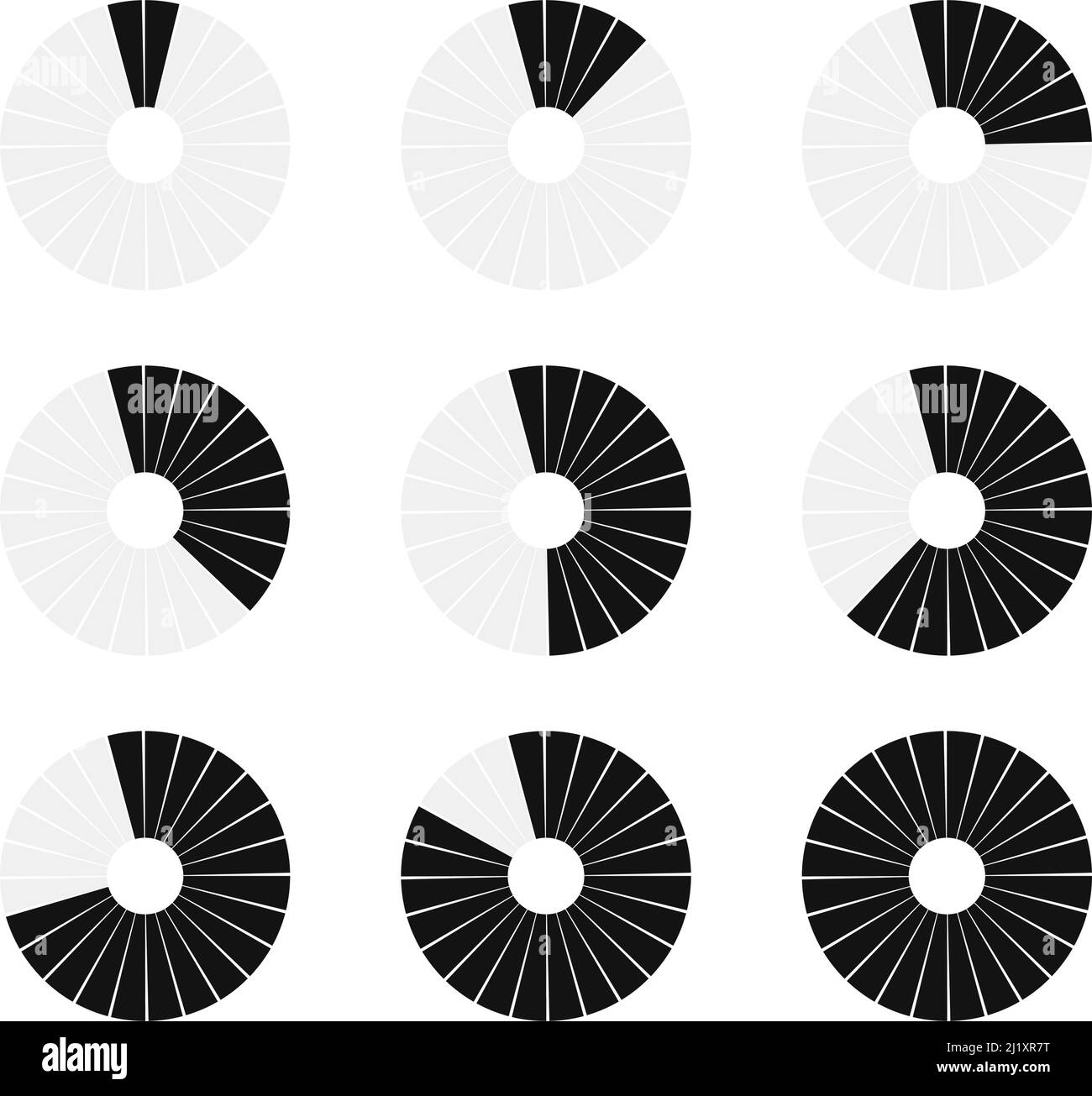 Preloader, circular loading bar. Pie chart, pie graph. Vector template ...