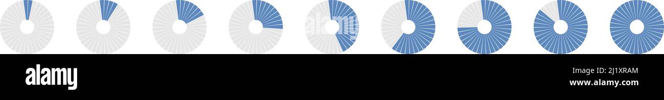 Preloader, circular loading bar. Pie chart, pie graph. Vector template ...
