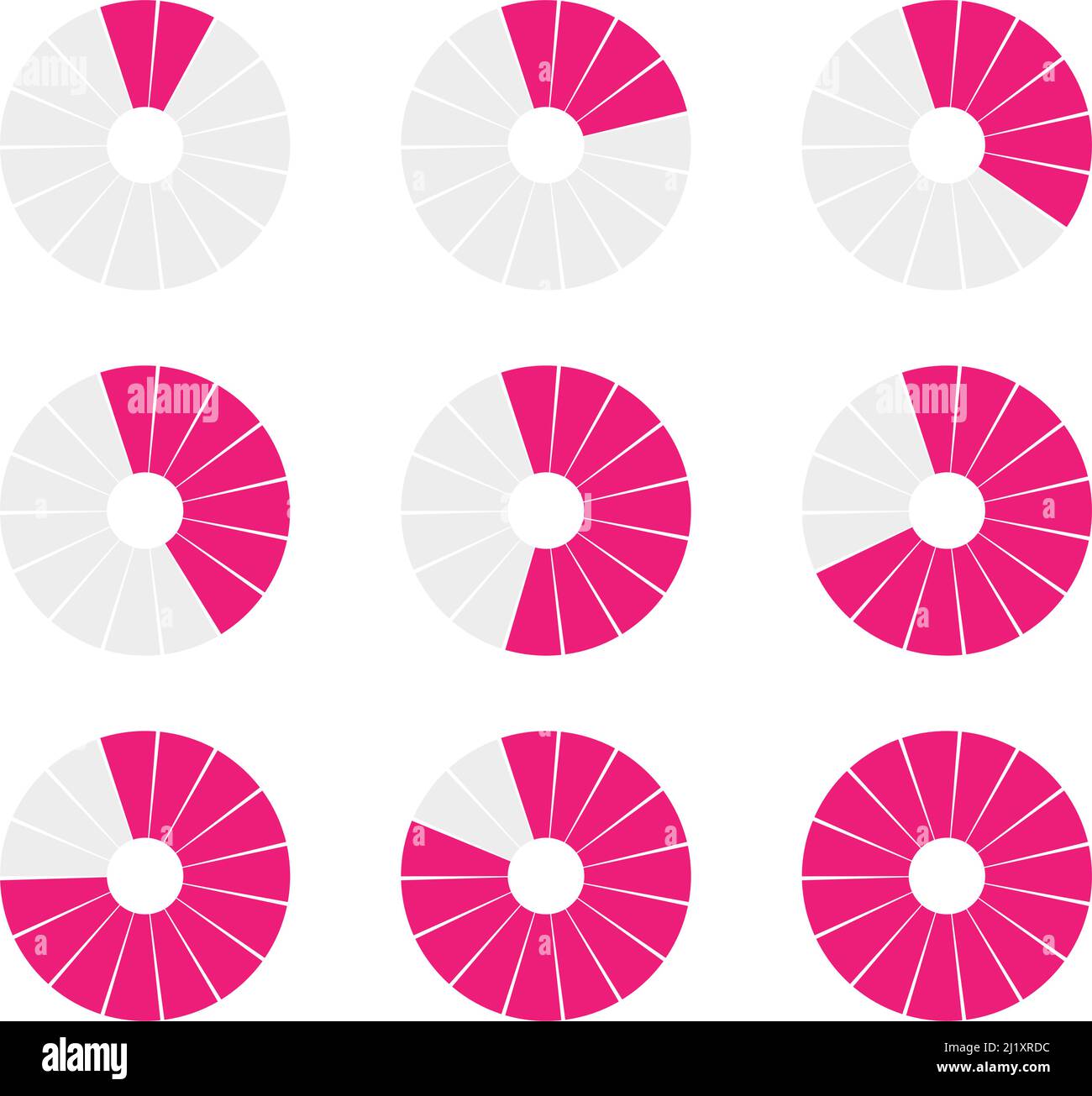 Preloader, circular loading bar. Pie chart, pie graph. Vector template ...