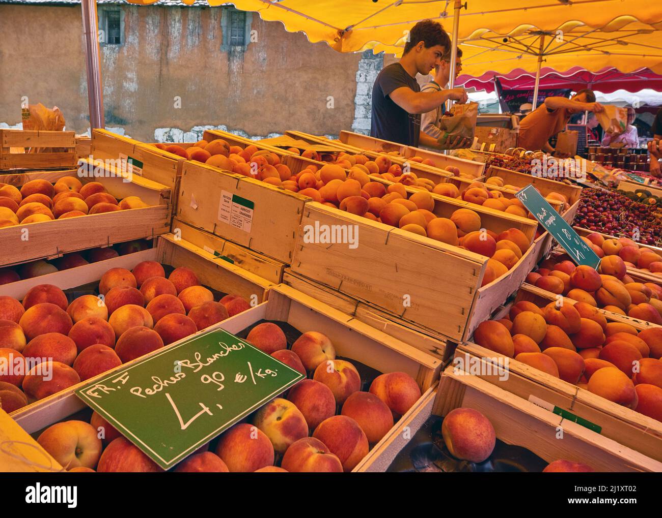 Street market in the old town of Annecy Stock Photo Alamy