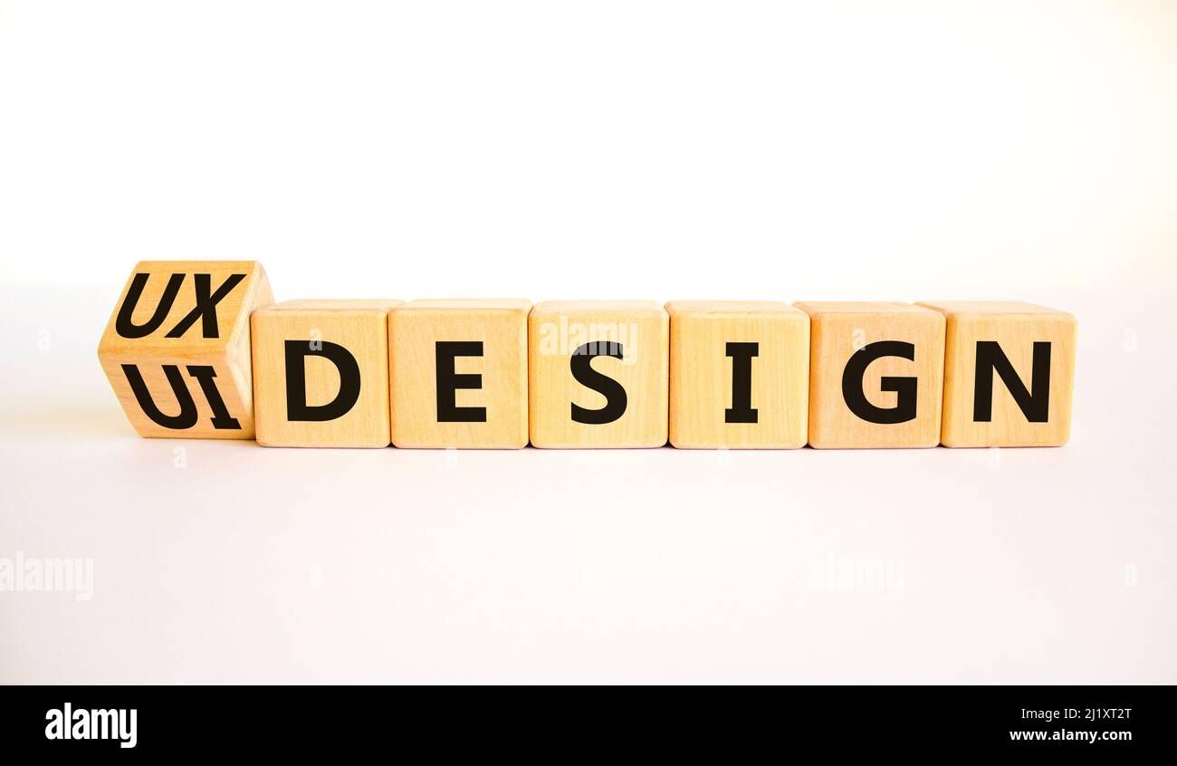 UX user experience design or UI user interface design symbol. Turned ...