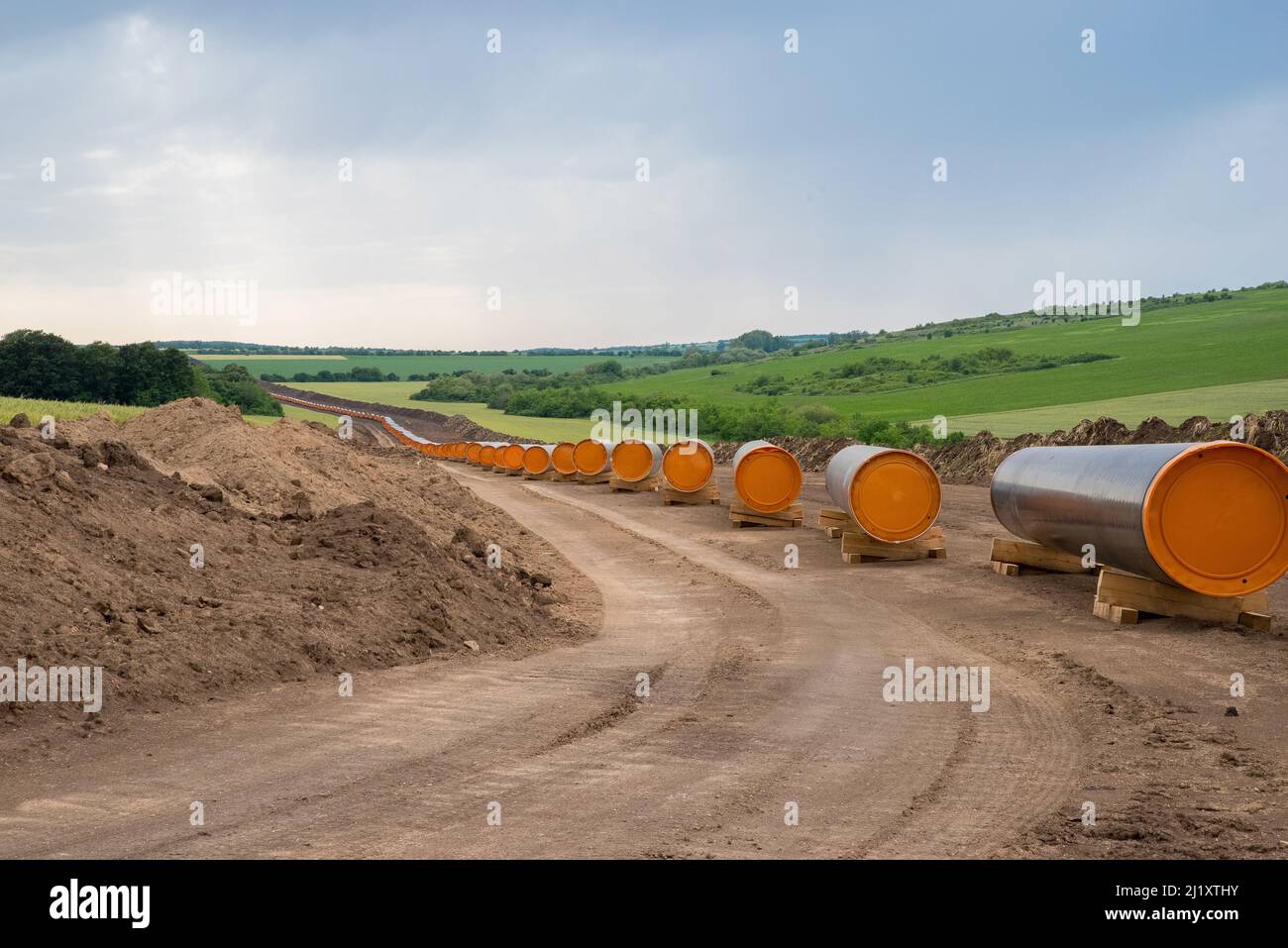 construction of an interconnector for natural gas Stock Photo