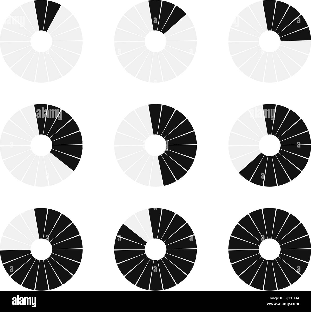 Preloader, circular loading bar. Pie chart, pie graph. Vector template ...