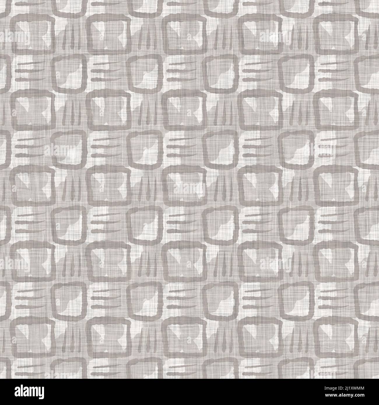 French gray geometric linen seamless pattern. Tonal farmhouse cottage ...