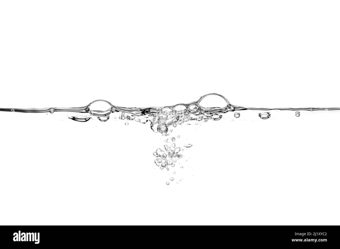 Water line with air bubbles Stock Photo