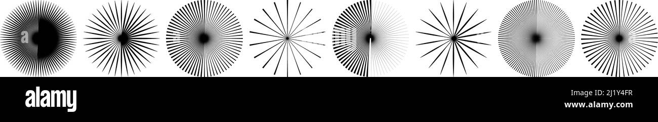 Radially Split Vertical In Line Radial, radiating and converging lines, stripes. Circular, rotated ...