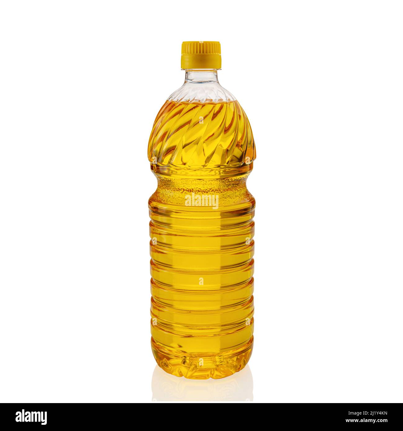 Vegetable oil in plastic bottle, corn oil for frying and cooking