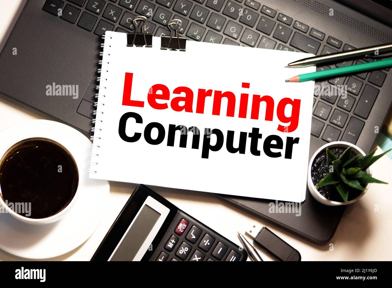 Writing Computer Learns Word writing text Learning Computer. Business concept for learn more ...