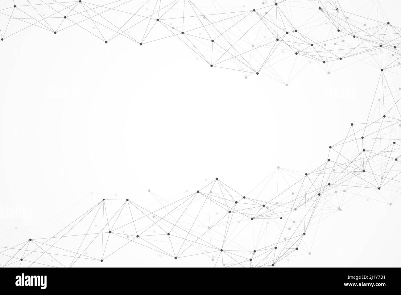 Abstract plexus background with connected lines and dots. Wave flow ...