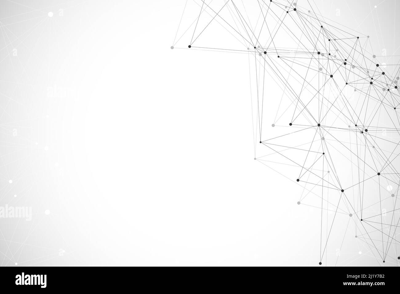 Abstract plexus background with connected lines and dots. Wave flow. Plexus geometric effect Big data with compounds. Lines plexus, minimal array Stock Photo