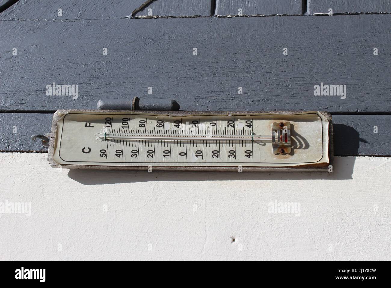 A closeup of an old mercury thermometer Stock Photo Alamy
