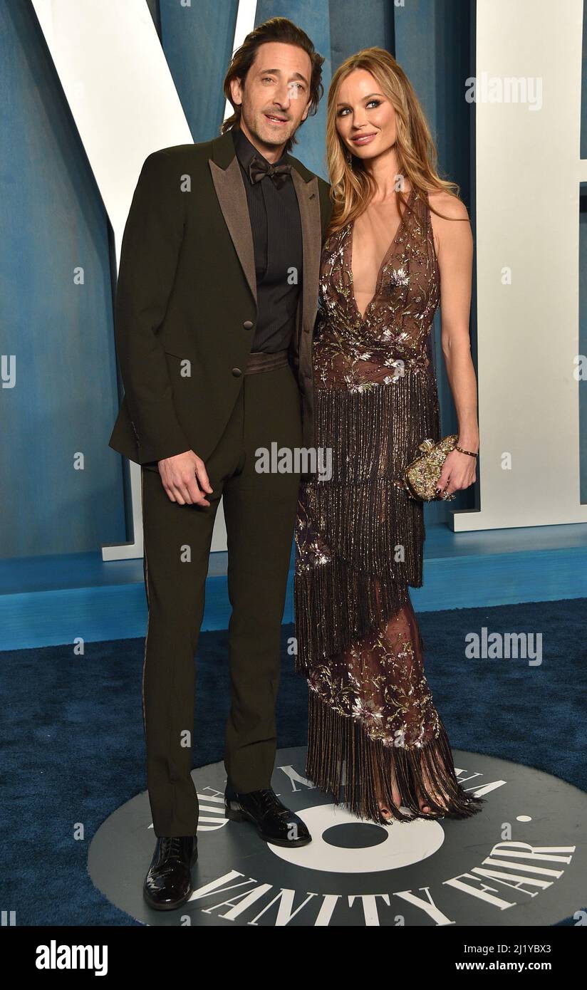 Adrien Brody and Georgina Chapman at the 2022 Vanity Fair Oscar Party
