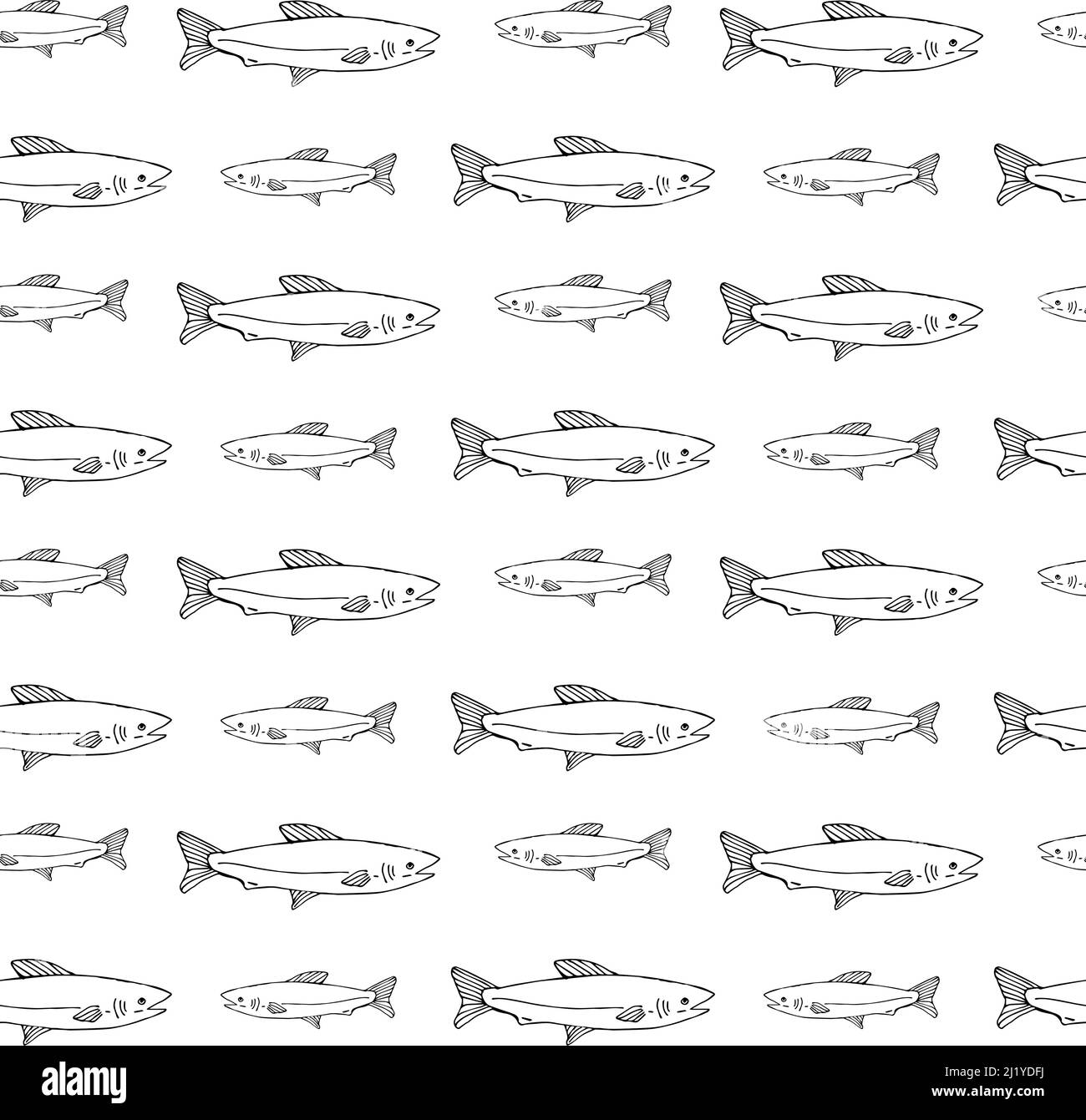 Vector seamless pattern of hand drawn sketch fish Stock Vector Image ...