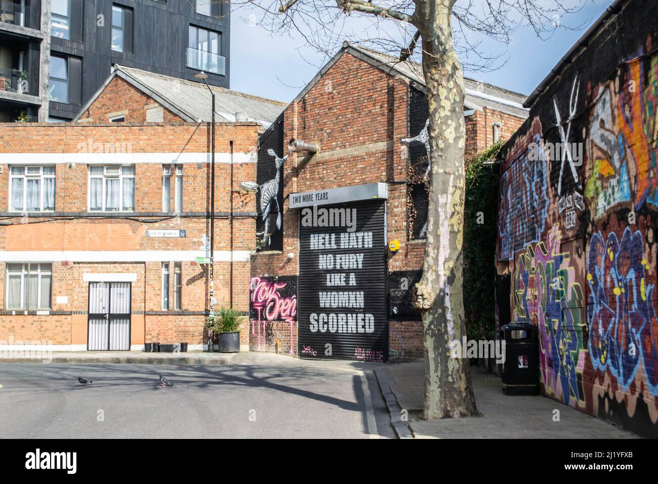 HACKNEY, LONDON, ENGLAND- 23 March 2022: Two More Years bar in Hackney where a mezzanine floor colapsed in February 2022 Stock Photo