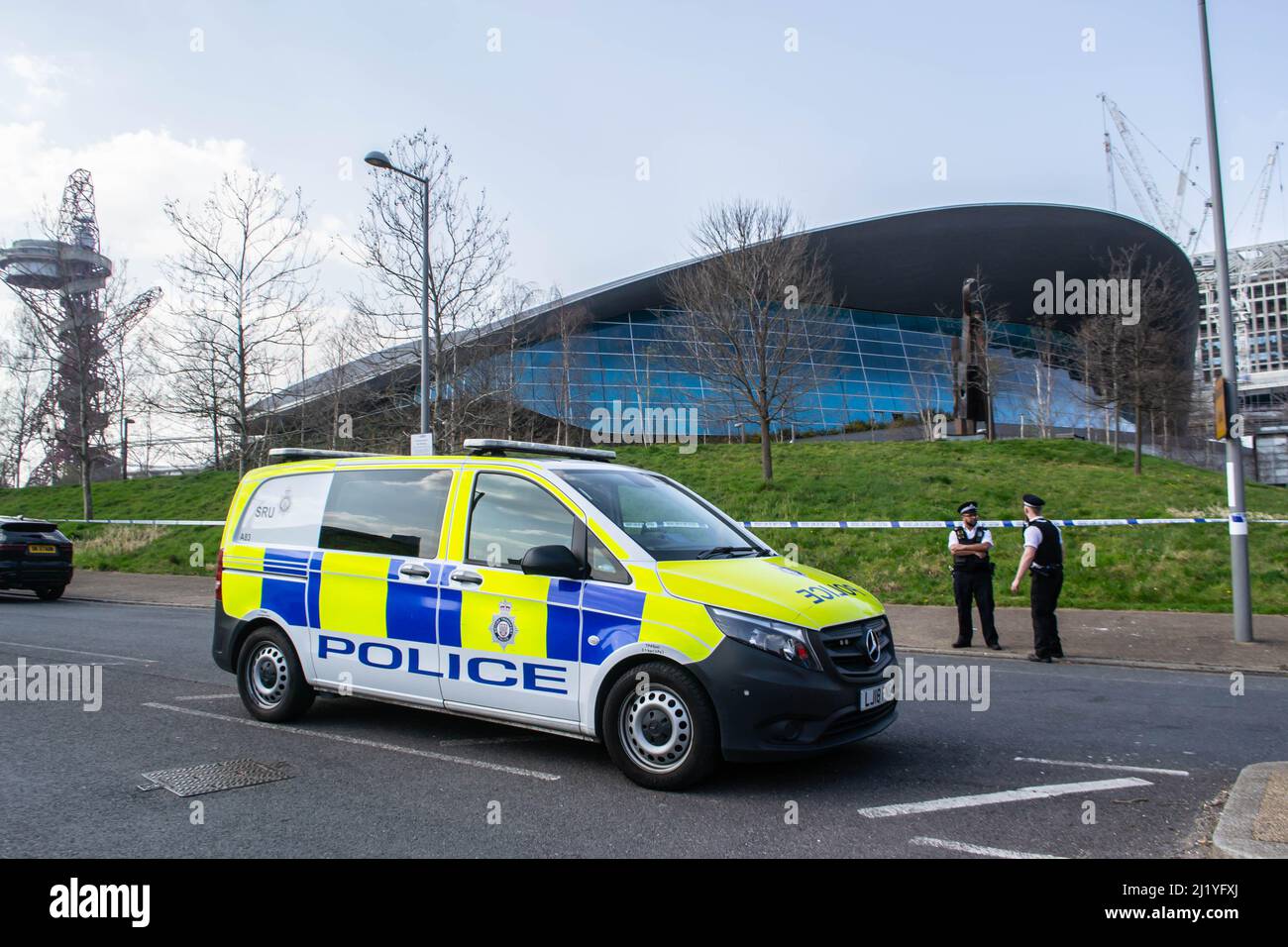 STRATFORD, LONDON, ENGLAND 23 March 2022 London Aquatics Centre evacuated following chlorine
