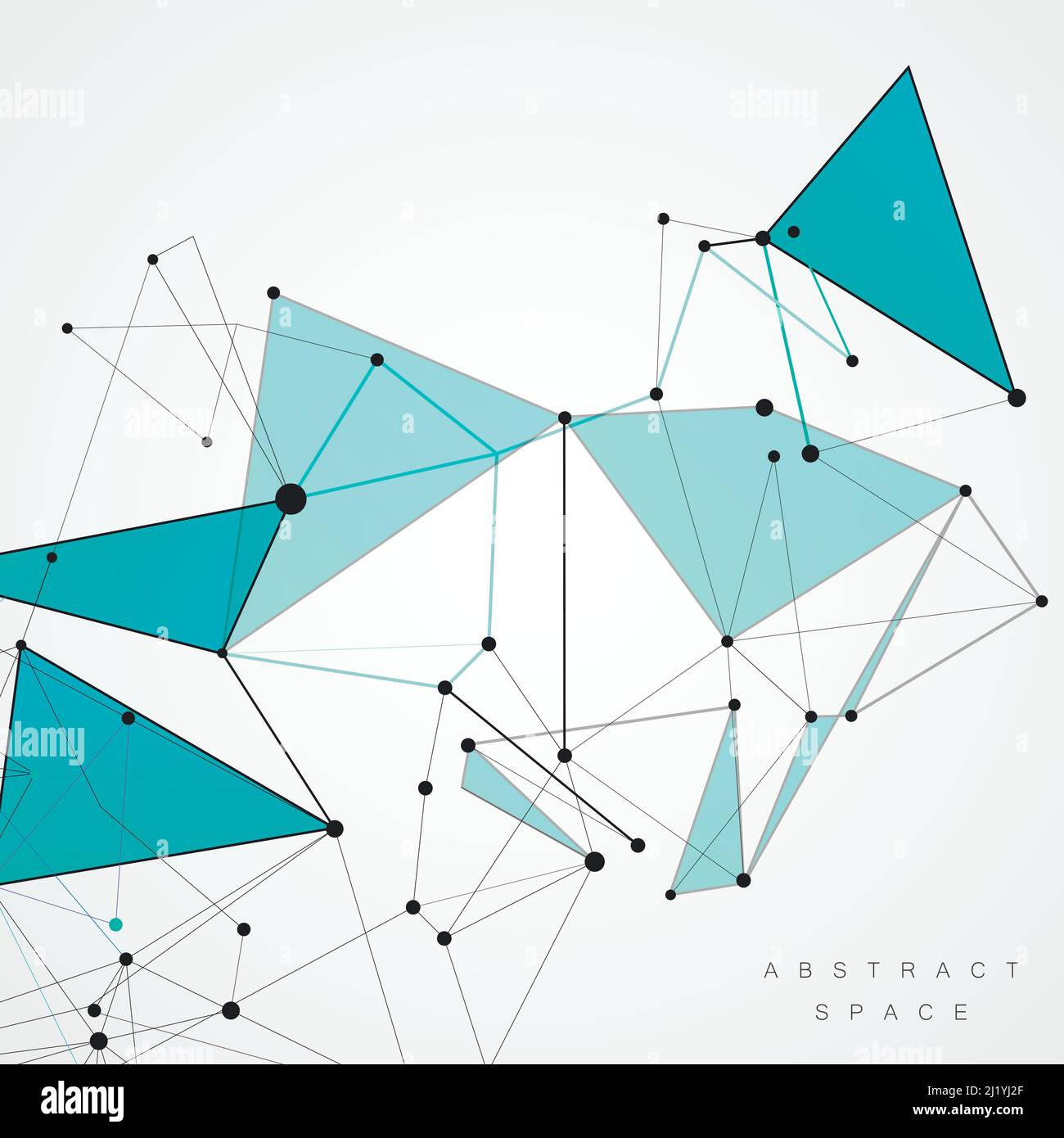 Abstract Polygonal Space background with connecting dots and lines Stock Vector