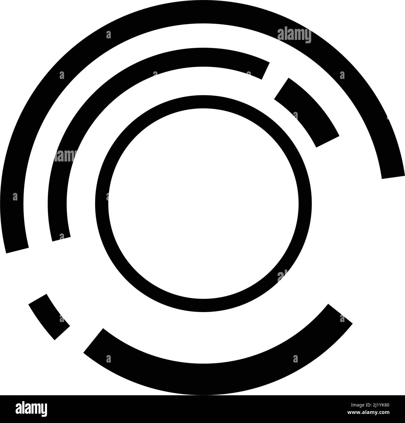 Rotating geometric sci-fi GUI UI hud circle, circular icon, element ...