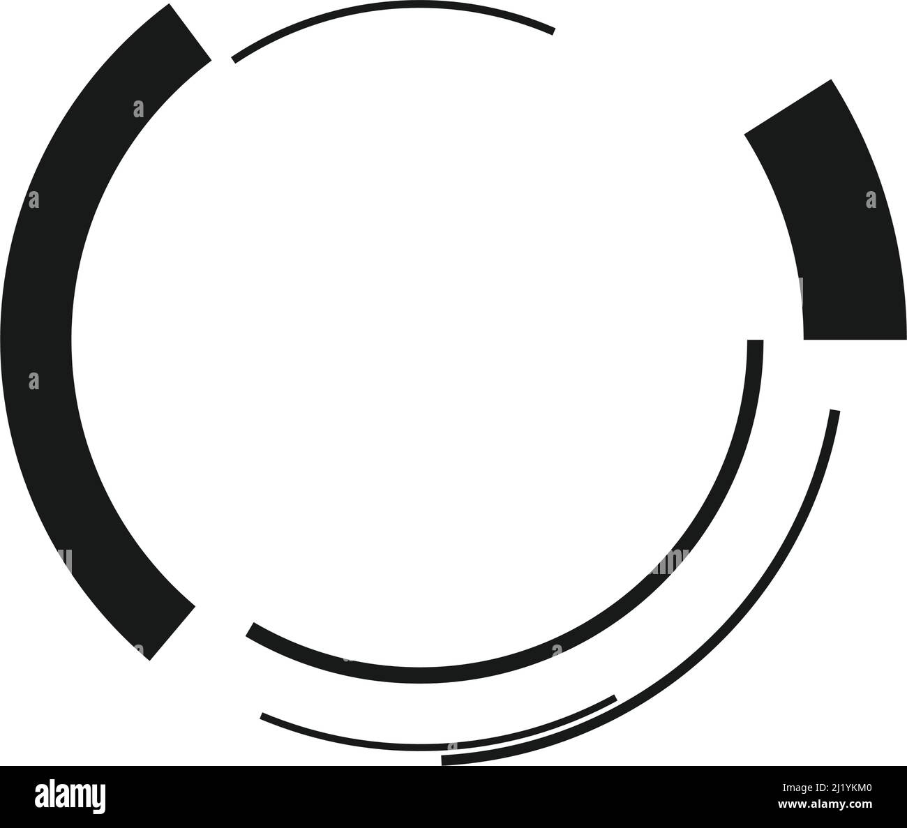 Rotating geometric sci-fi GUI UI hud circle, circular icon, element ...