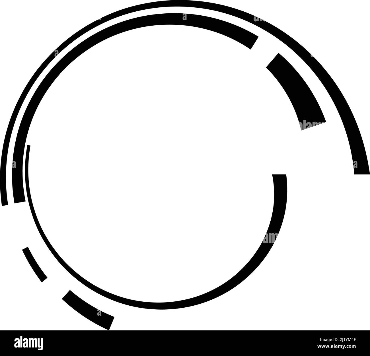 Rotating geometric sci-fi GUI UI hud circle, circular icon, element ...