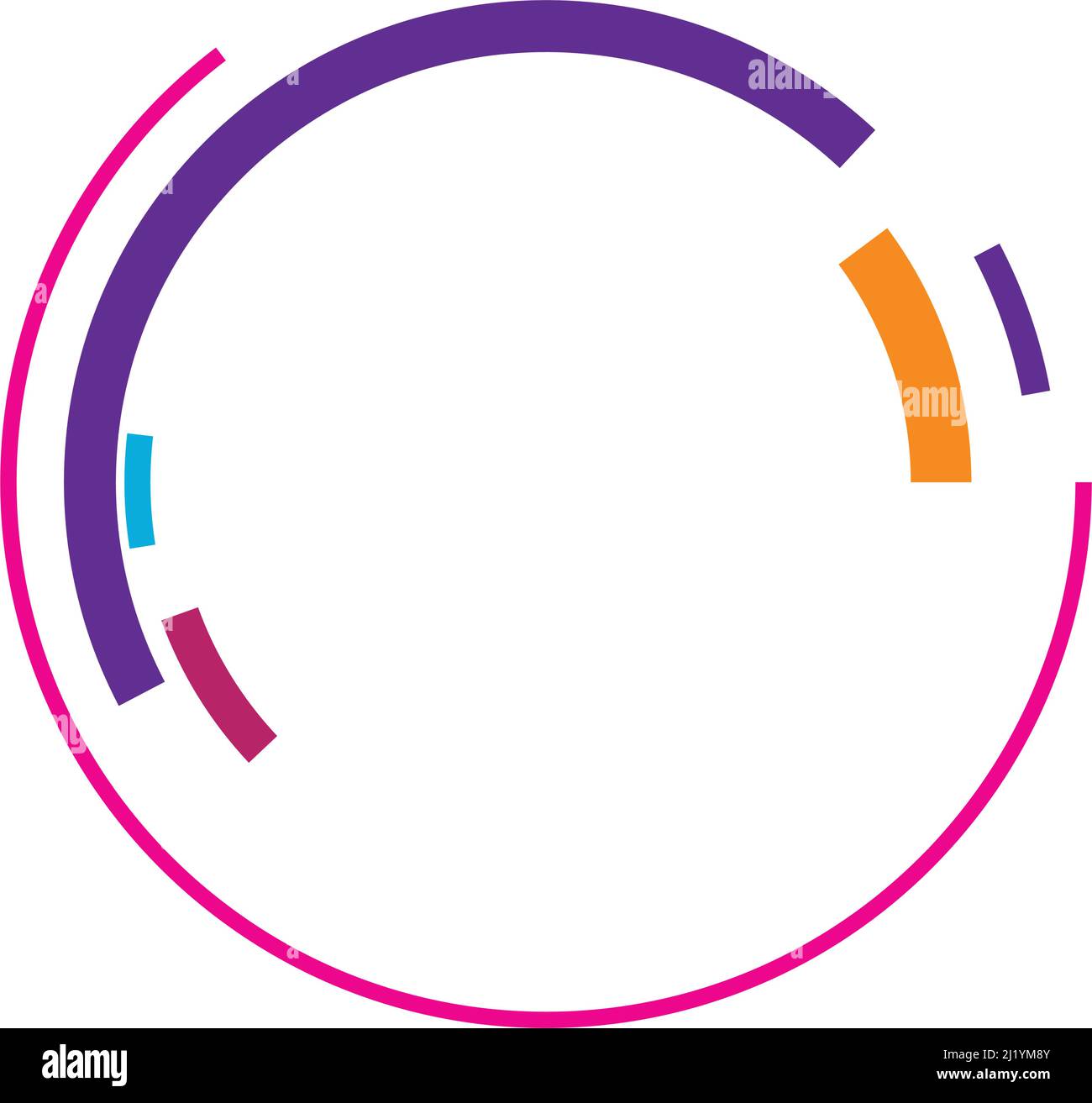 Rotating geometric sci-fi GUI UI hud circle, circular icon, element ...