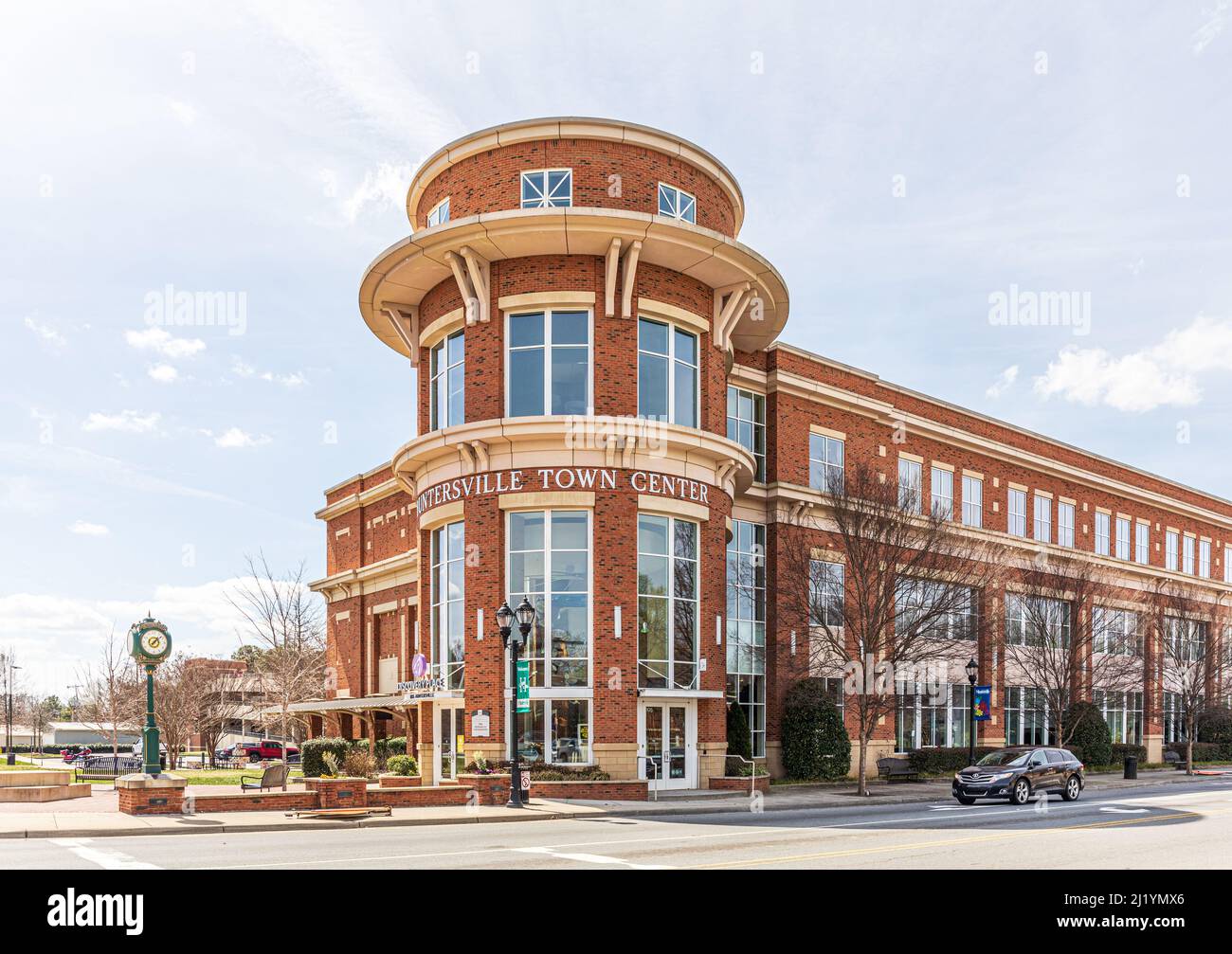HUNTERSVILLE NC USA 22 MARCH 2022: The Town Center building a mixed