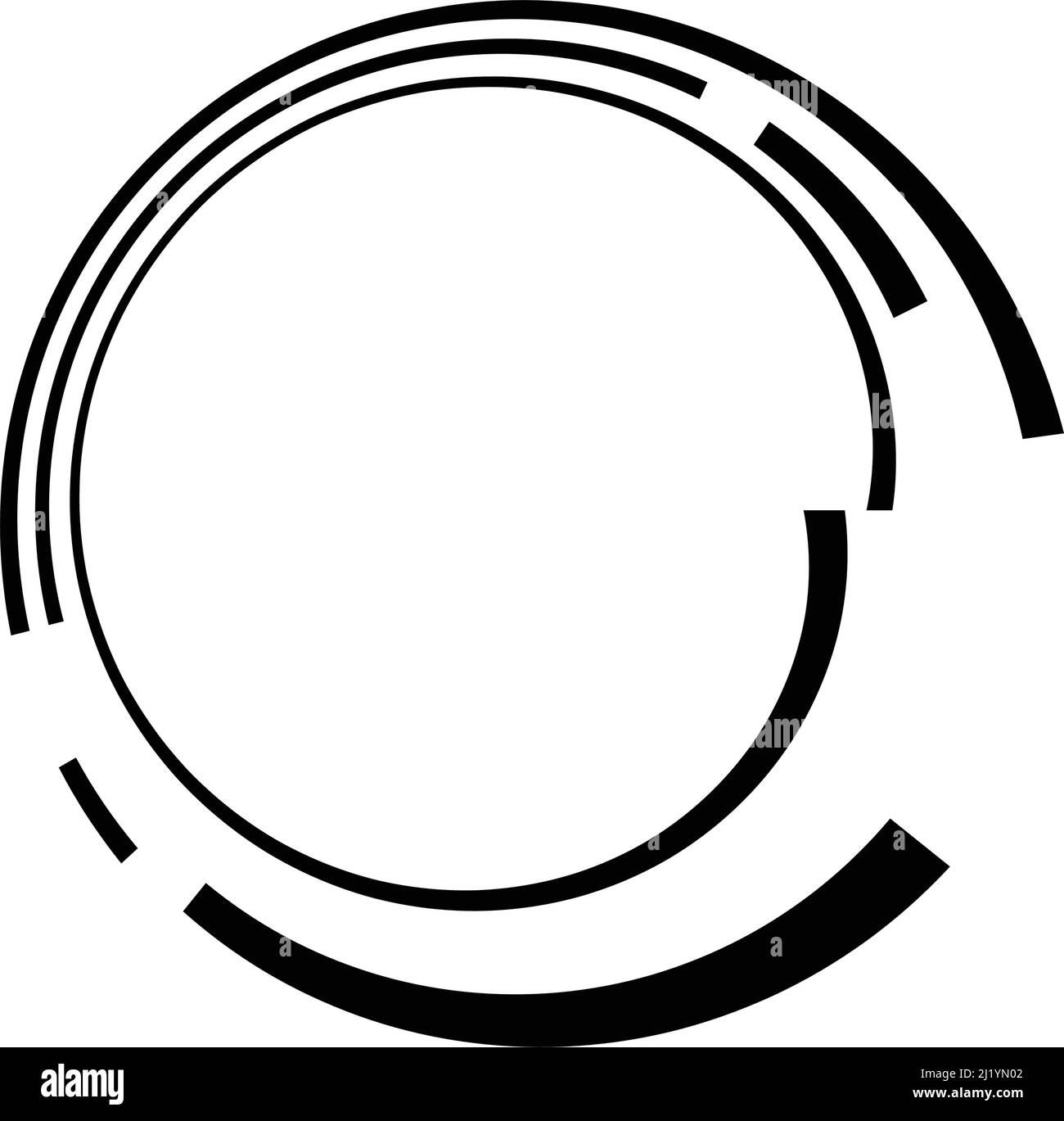 Rotating geometric sci-fi GUI UI hud circle, circular icon, element ...