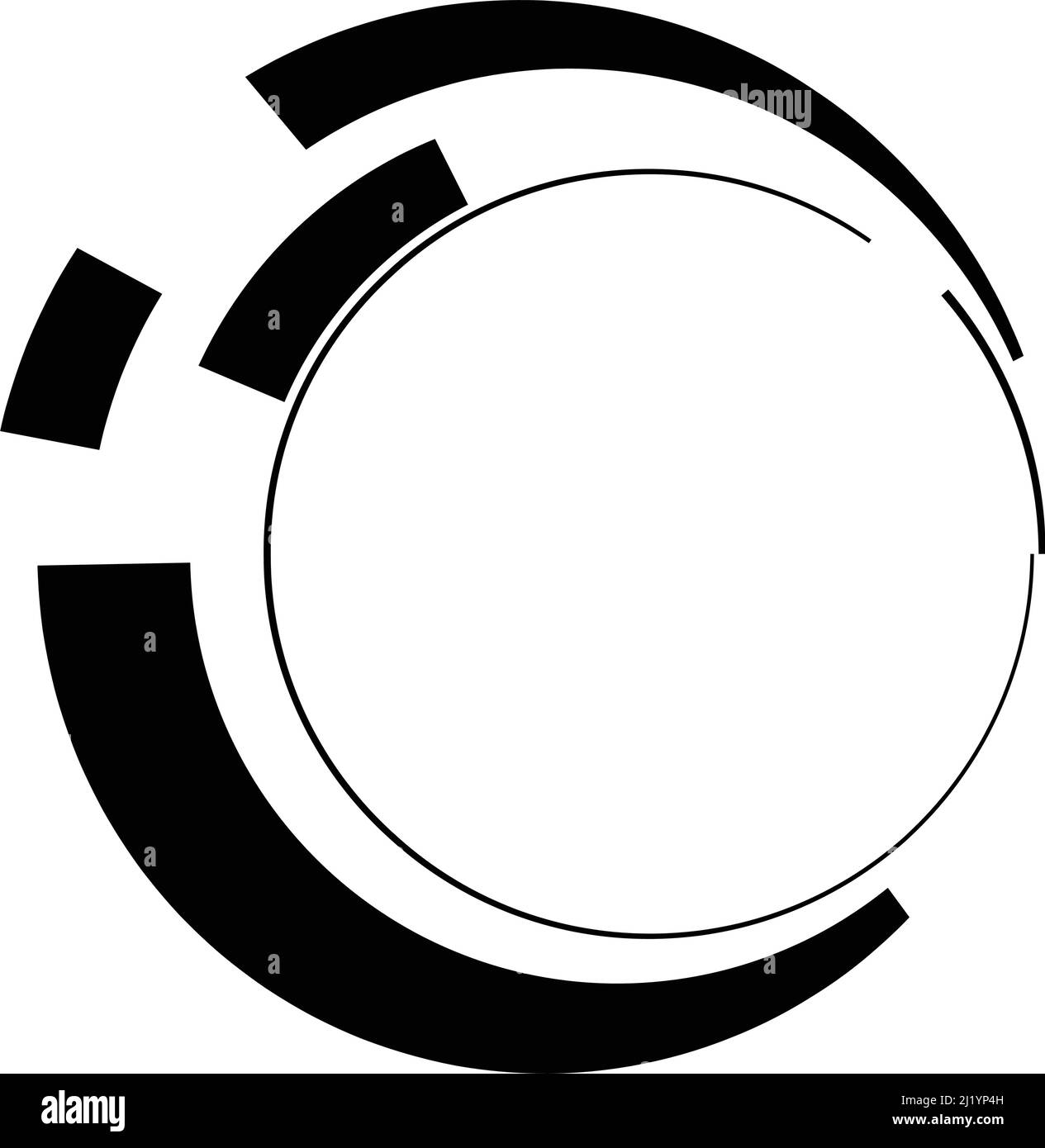 Rotating geometric sci-fi GUI UI hud circle, circular icon, element ...