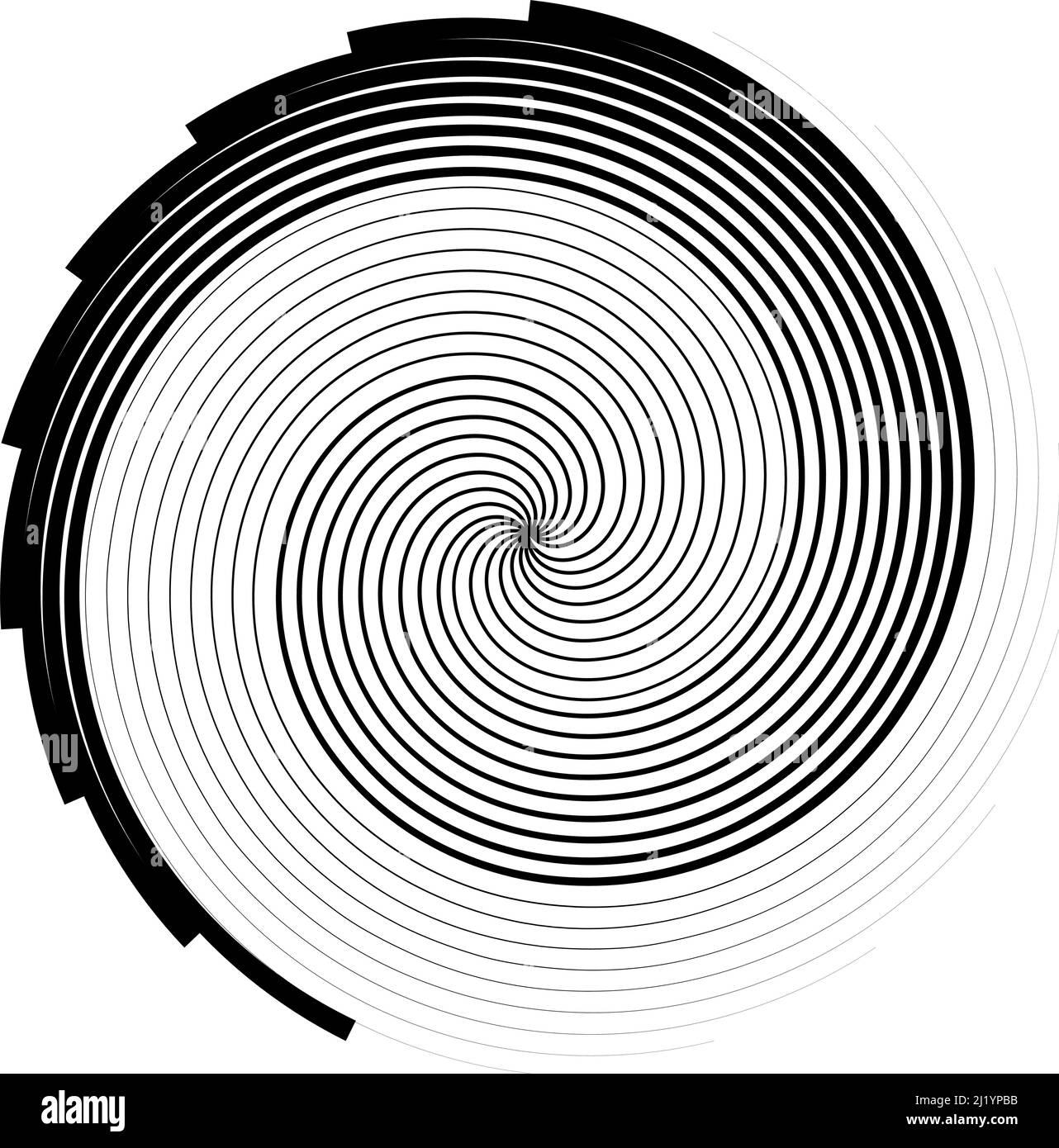 Spiral, swirl, twirl and whirl element. Helix, volute ripple, vortex ...