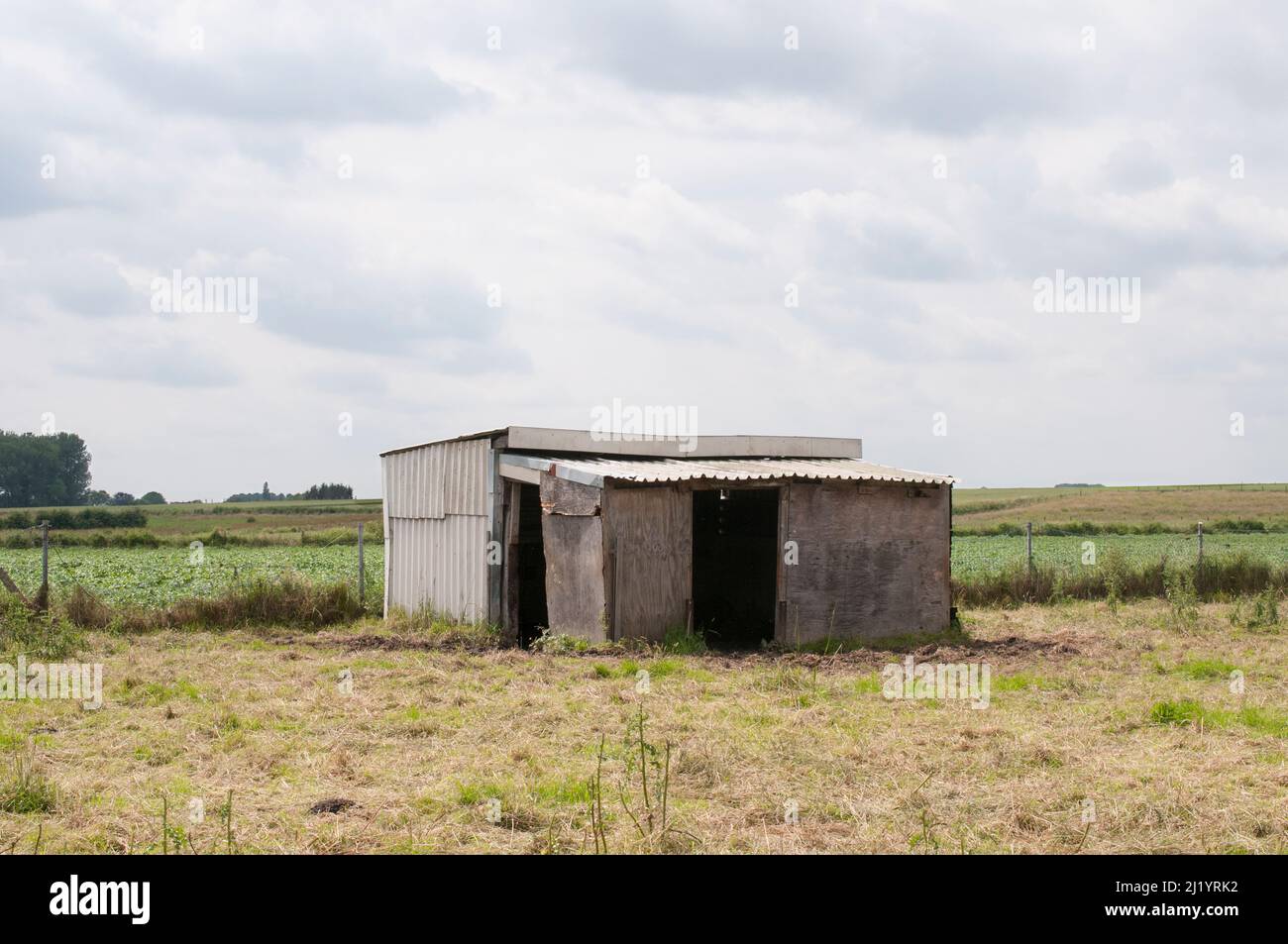 Shelter for farm animals on agricultural land Stock Photo Alamy