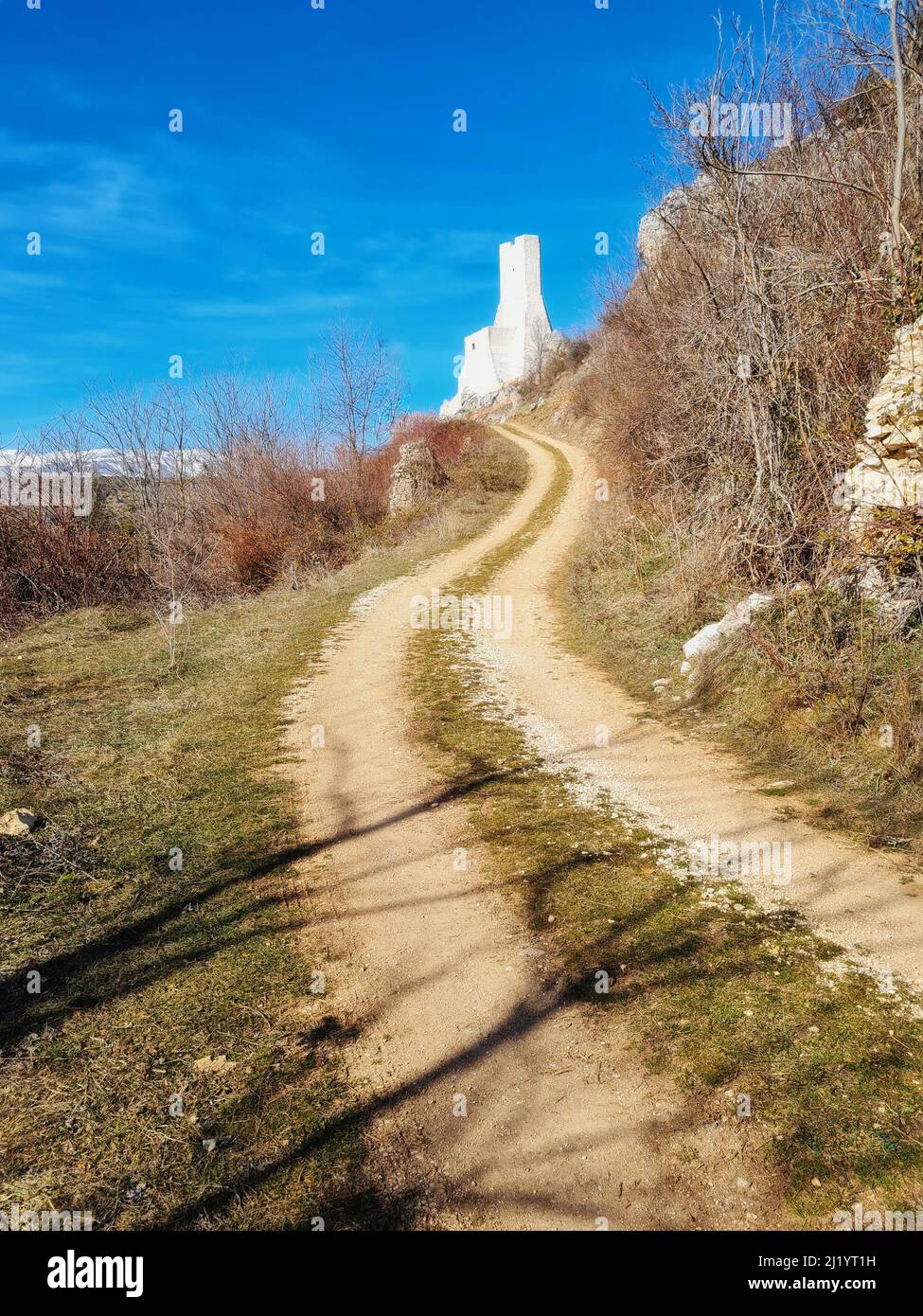 The Piccolomini Tower of Pescina in Abruzzo (Italy) Stock Photo