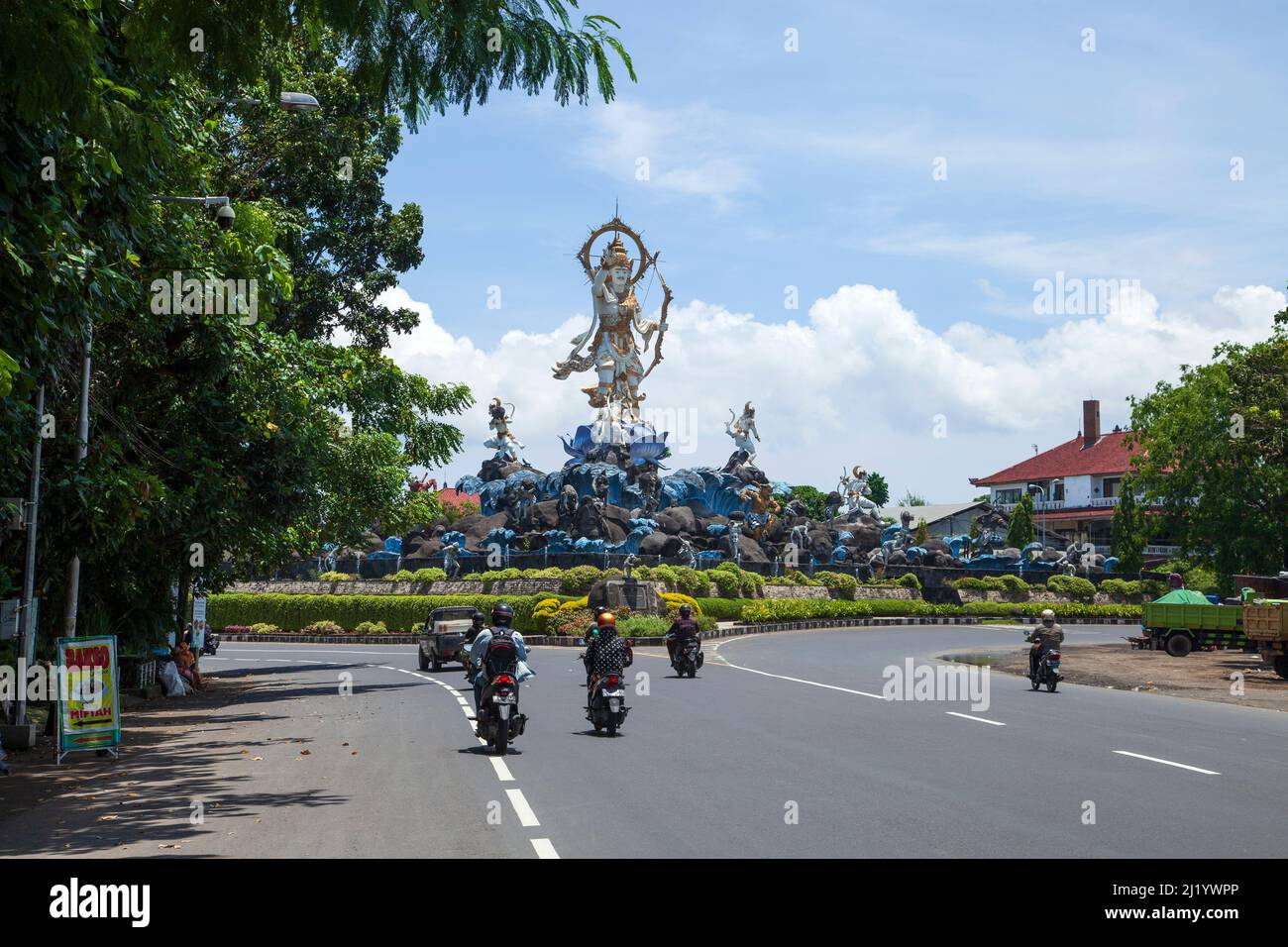 The Patung Titi Banda monument or statue depicting Lord Rama and monkeys in the Ramayana epic story. Located on Jl. ByPass in Denpasar, Bali. Stock Photo