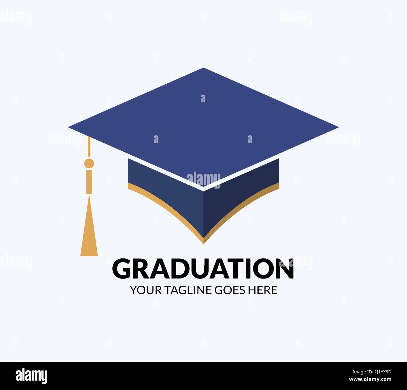 Graduation cap illustration. Education vector design. Minimalist graduation logo design for brand identity. Stock Vector