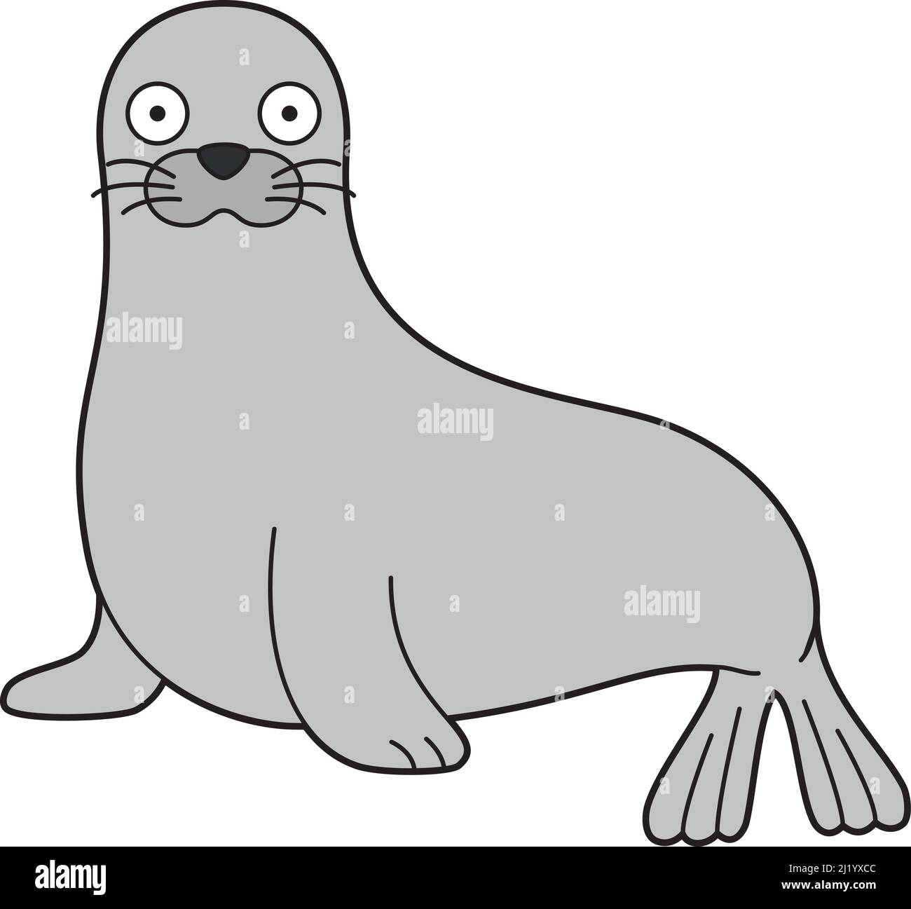 Cute cartoon vector illustration of a seal Stock Vector Image & Art - Alamy