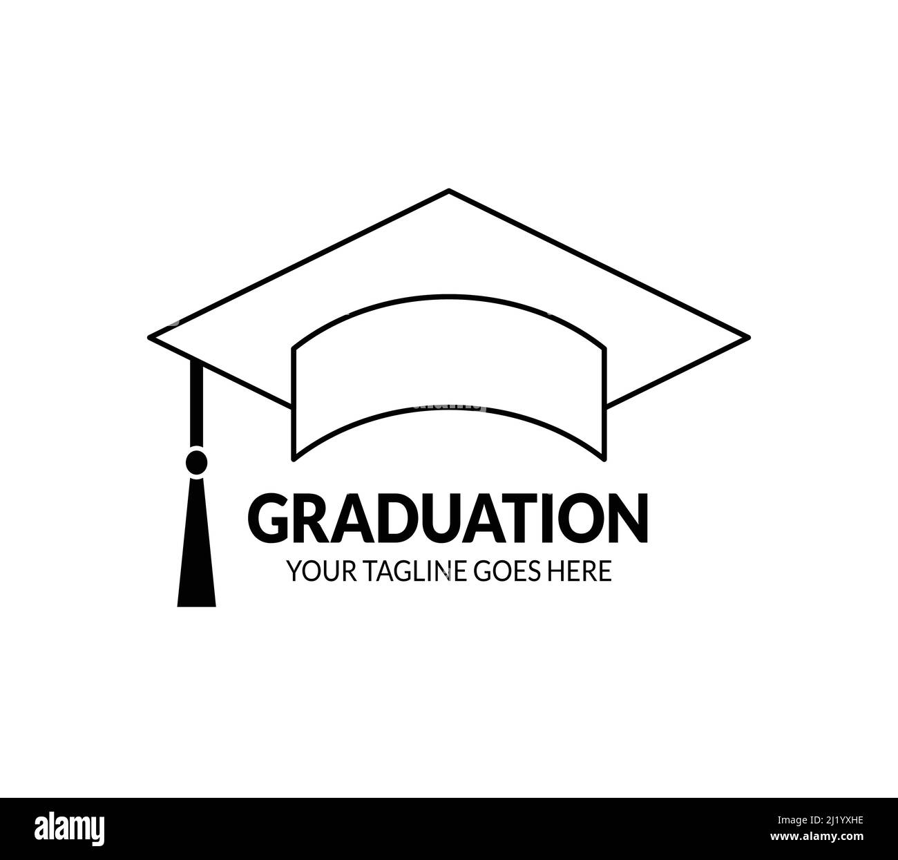 Graduation cap illustration. Education vector design. Minimalist graduation logo design for brand identity. Stock Vector